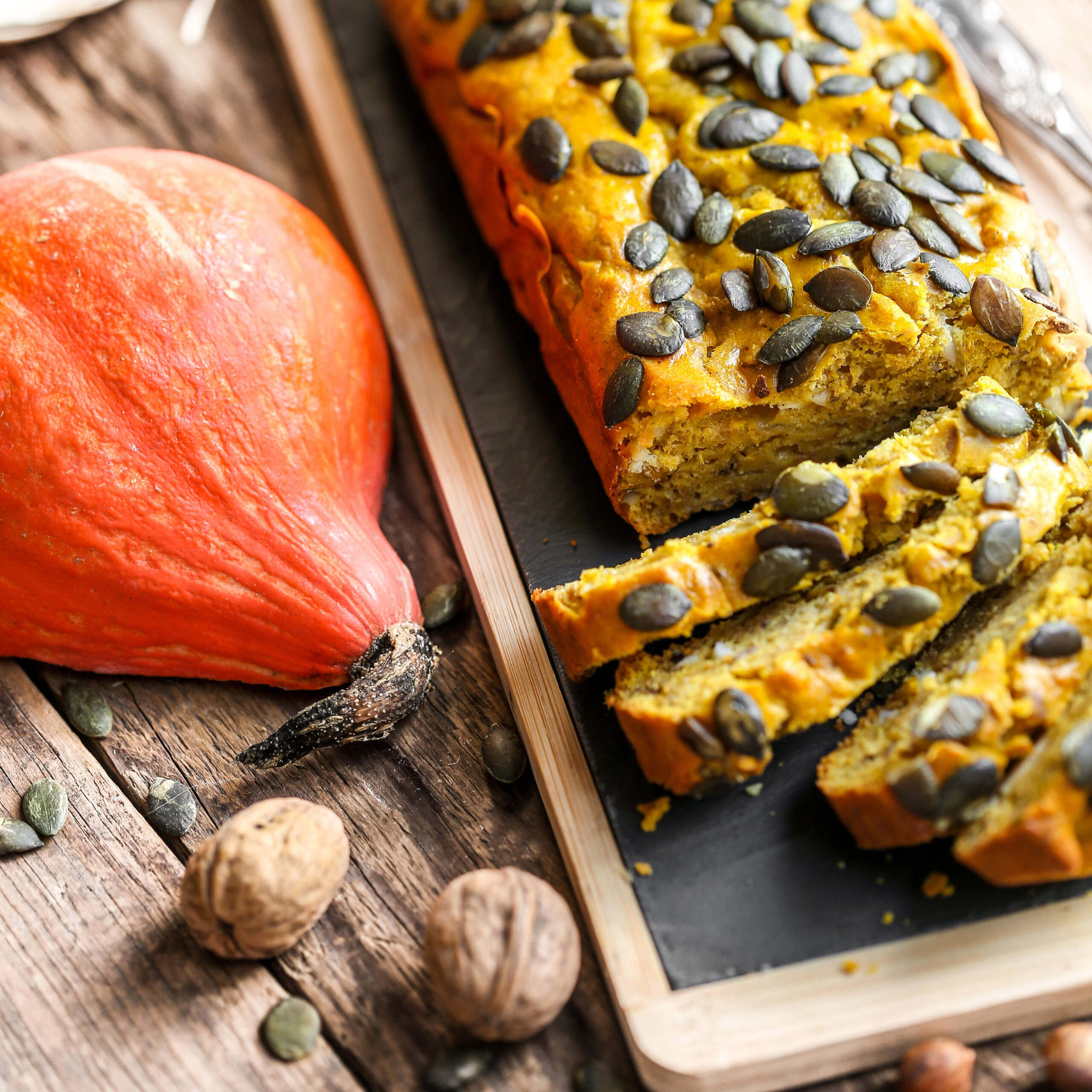 cake de potimarron aux noix